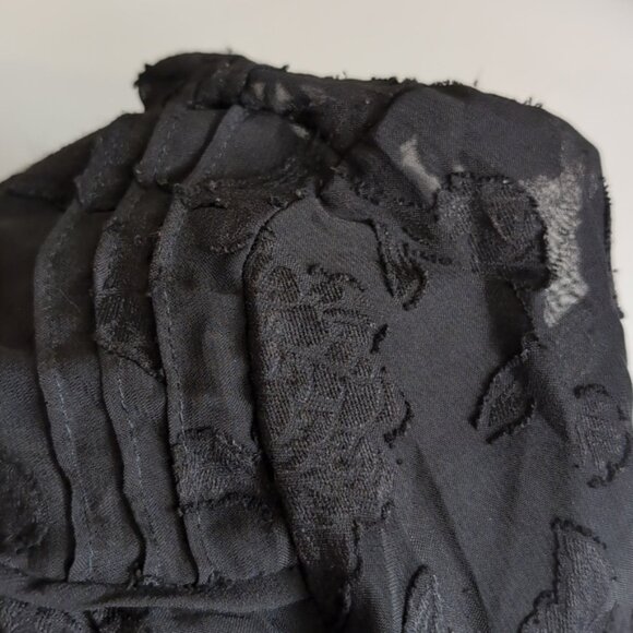 A.B.S Allen Schwartz Lace Shift Dress Long Sleeve Sheer Pleated Floral Cocktail - Picture 13 of 16